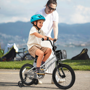 12-inch kids bike with adjustable seat and transparent chain cover, perfect for children aged 3.