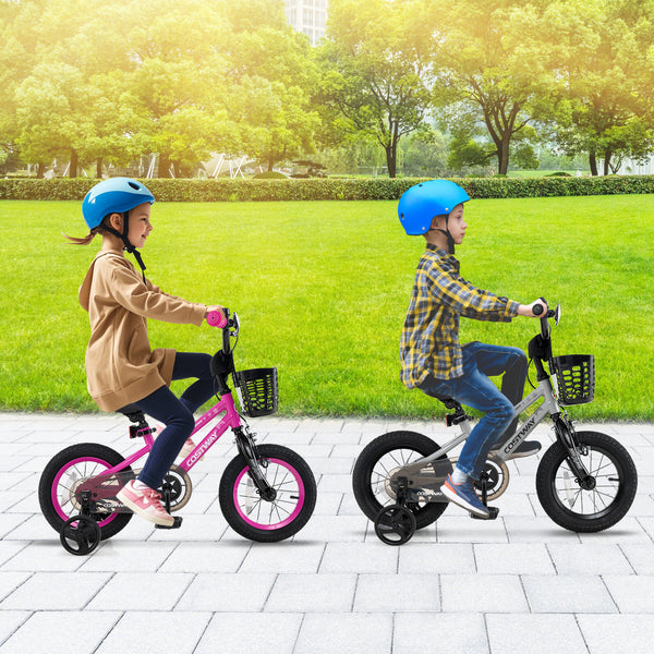 12-inch kids bike with adjustable seat and transparent chain cover, perfect for 3-year-olds.
