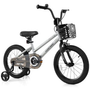 12-inch adjustable kids bike with transparent chain cover, perfect for 3-year-olds, shown at a 27-degree angle.