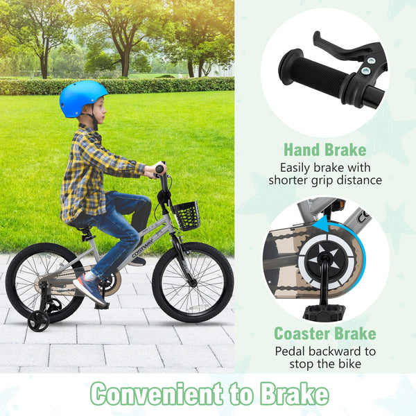 12-inch kids bike with adjustable seat and transparent chain cover, perfect for 3-year-olds. Angle view.