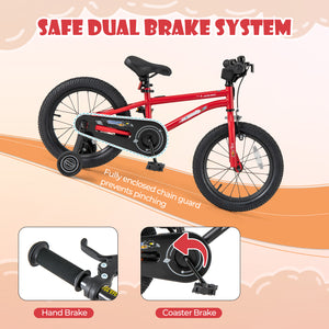 16-Inch/14-Inch/18-Inch Kids Bike Ages 3-8 with Handbrake and Coaster Brake and Bell Ring-16/Ring-14/Ring-18 inches