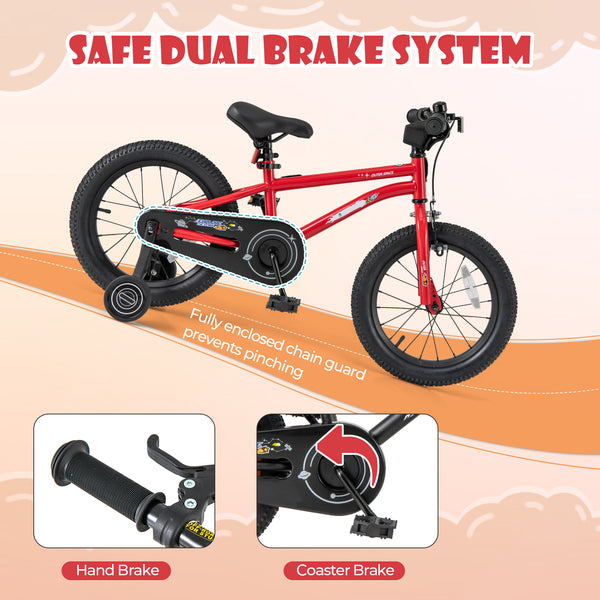 16-Inch/14-Inch/18-Inch Kids Bike Ages 3-8 with Handbrake and Coaster Brake and Bell Ring-16/Ring-14/Ring-18 inches