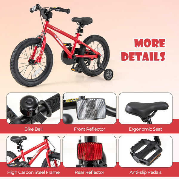16-Inch/14-Inch/18-Inch Kids Bike Ages 3-8 with Handbrake and Coaster Brake and Bell Ring-16/Ring-14/Ring-18 inches