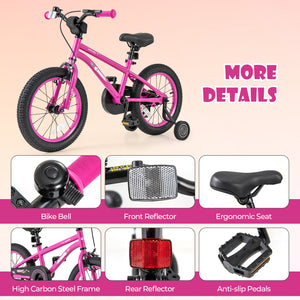 16-Inch Kids Bike for 4-7 Years Old Adjustable with Removable Training Wheels