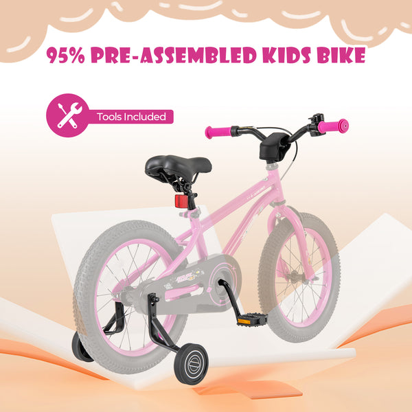 16-Inch Kids Bike for 4-7 Years Old Adjustable with Removable Training Wheels