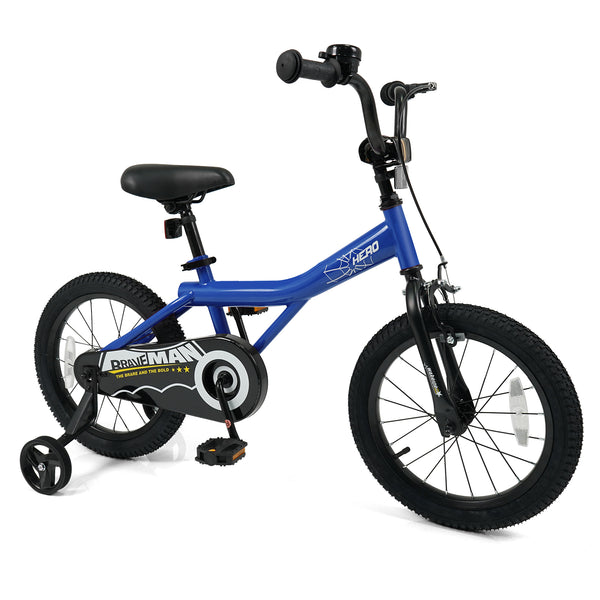 14-Inch Kids Bike with Removable Training Wheels Navy - Brave Hero