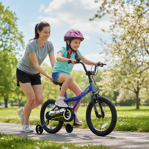 14-Inch Kids Bike with Removable Training Wheels Navy - Brave Hero