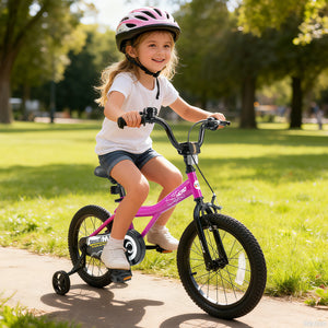 14-Inch Kids Bike with Removable Training Wheels Pink
