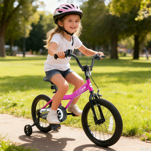 14-Inch Kids Bike with Removable Training Wheels Pink