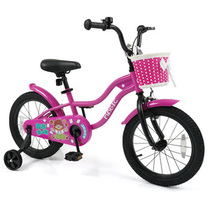 12-inch Magic Rose kids bike with training wheels for ages 3-4, viewed at a 31-degree angle.