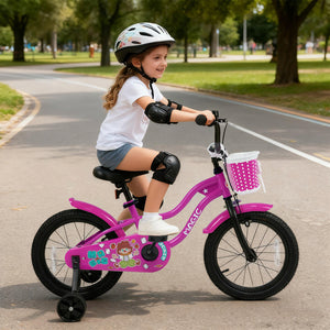 12-inch Magic Rose kids bike with training wheels for ages 3-4, viewed at angle 17. Perfect for little riders!