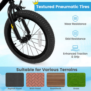 18 Inch Kids Bike with Training Wheels for Ages 4-8 Years Old Black- Street Art Time