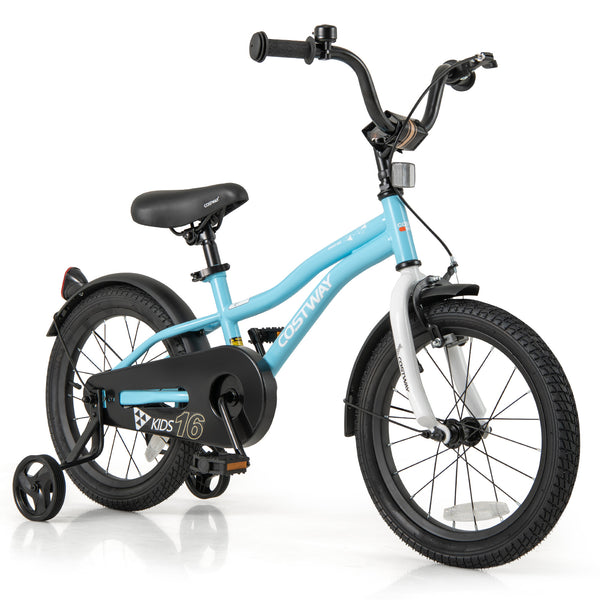 14-inch kids bike with training wheels for ages 3-5, perfect for outdoor fun and learning to ride.