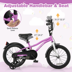 Kids Bike 14-Inch Children Training Bicycle with 2 Brake for 3
