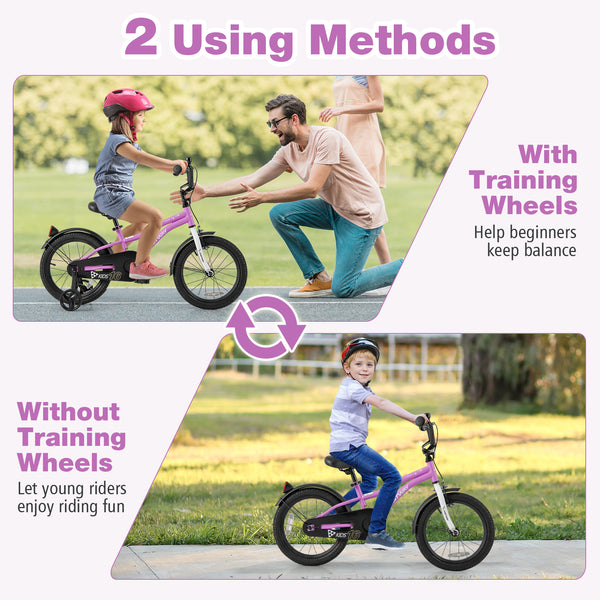 Kids Bike 14-Inch Children Training Bicycle with 2 Brake for 3