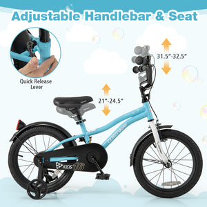 14-inch kids bike with training wheels for ages 3-5, perfect for outdoor fun and learning to ride.