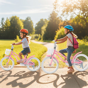 18 Inch Kids Bike with Training Wheels and Basket for Boys Girls 4-8 Years Old