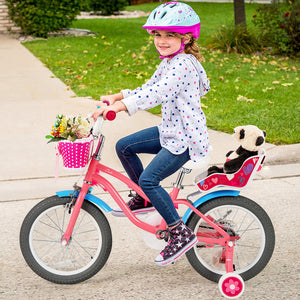 Kids Bicycle with Training Wheels and Basket for Boys and Girls Age 3-9 Years