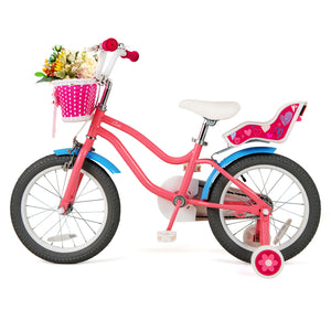 Kids Bicycle with Training Wheels and Basket for Boys and Girls Age 3-9 Years
