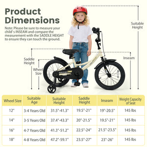 12-inch kids bike with removable training wheels, angled view showcasing vibrant design and sturdy build for young riders.