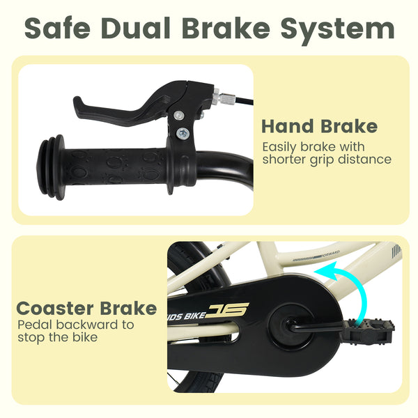 12-inch kids bike with removable training wheels, angled view showcasing vibrant design and sturdy build for young riders.