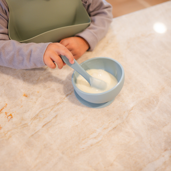 Clay Suction Bowl and Spoon Set