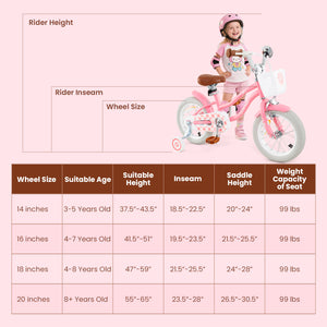 18 Inch Kids Bike with Training Wheels and Basket for Boys Girls 4-8 Years Old