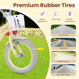 14-inch adjustable kids bike with training wheels for ages 3-8, shown at angle 13, perfect for outdoor fun.