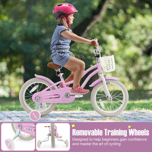 14 Inch Kid's Bike with Removable Training Wheels and Basket