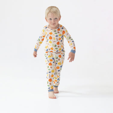 Autumn Pumpkins Long Sleeve Loungewear Set for babies - cozy sleepsuit and pyjamas in playful pumpkin design.