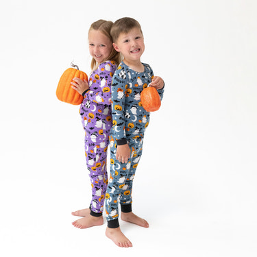 Costumed Ghosts - Glow In The Dark - Purple - Long Sleeve Loungewear Set