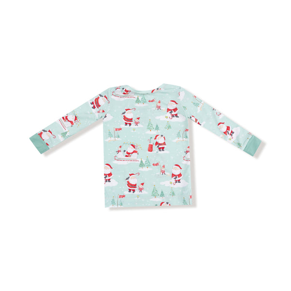 Golfing Santa and Elves - Long Sleeve Loungewear Set
