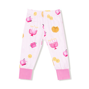 Hanukkah - Pink - Long Sleeve Loungewear Set