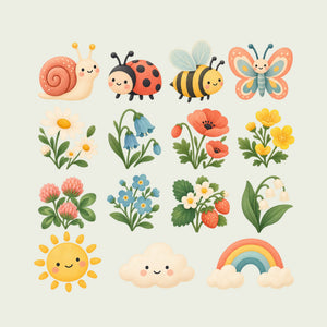 Wildflower Garden Wall Decals, Set of 15, image 1