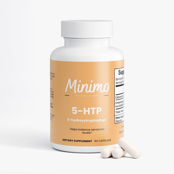 5-HTP Amino Acid Supplement, 60 ct bottle, angled view for baby wellness support.