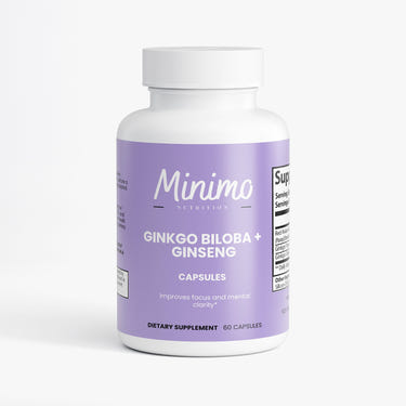 Ginkgo Biloba + Ginseng specialty supplements for babies, 60 capsules, promoting cognitive health and vitality.