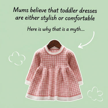 Girls' Knitted Plaid Sweater Dress for Children