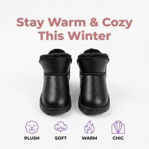 Thickened Velvet Winter Boy Short Boots with Fur