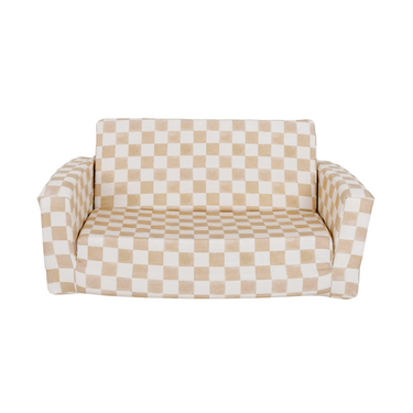 Checker Toffee Play Couch for babies, featuring a stylish design for safe and fun playtime.
