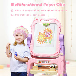 Height Adjustable Kids Art Easel Magnetic Double Sided Board for Toddlers & Kids