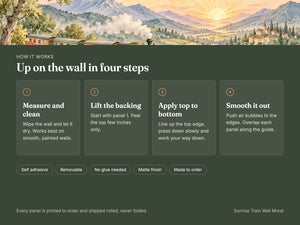 Watercolor Sunrise Train Wall Mural, image 9