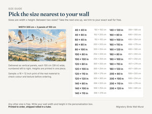 Watercolor Migratory Birds Wall Mural, image 5