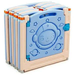 18-Panel Foldable Baby Playpen Kids Activity Center with Lockable Door Baby Playpen & Playards