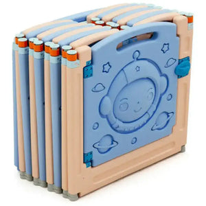18-Panel Foldable Baby Playpen Kids Activity Center with Lockable Door Baby Playpen & Playards