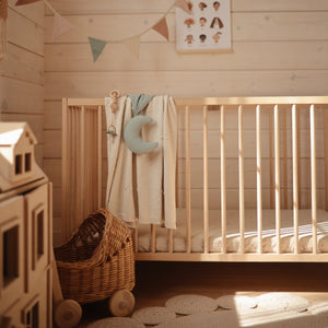 Soft Moon Lovey Blanket for babies, perfect for cuddling and comfort, shown at an angle.