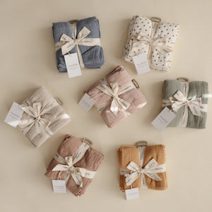 Mushie Organic Cotton Muslin Cloths 3-Pack Soft Baby Cloths