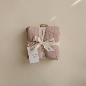 Mushie Organic Cotton Muslin Cloths 3-Pack Soft Baby Cloths