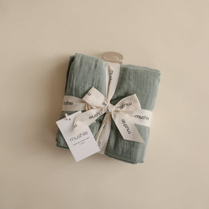 Mushie Organic Cotton Muslin Cloths 3-Pack Soft Baby Cloths