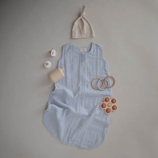 Mushie Organic Cotton Sleep Bag lightweight breathable two-way zipper