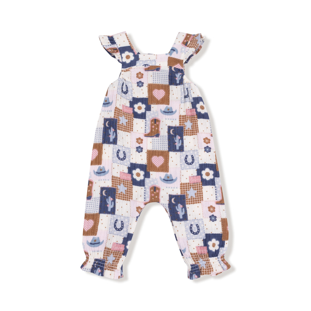 Patchwork Cowgirl - Smocked Overall Set